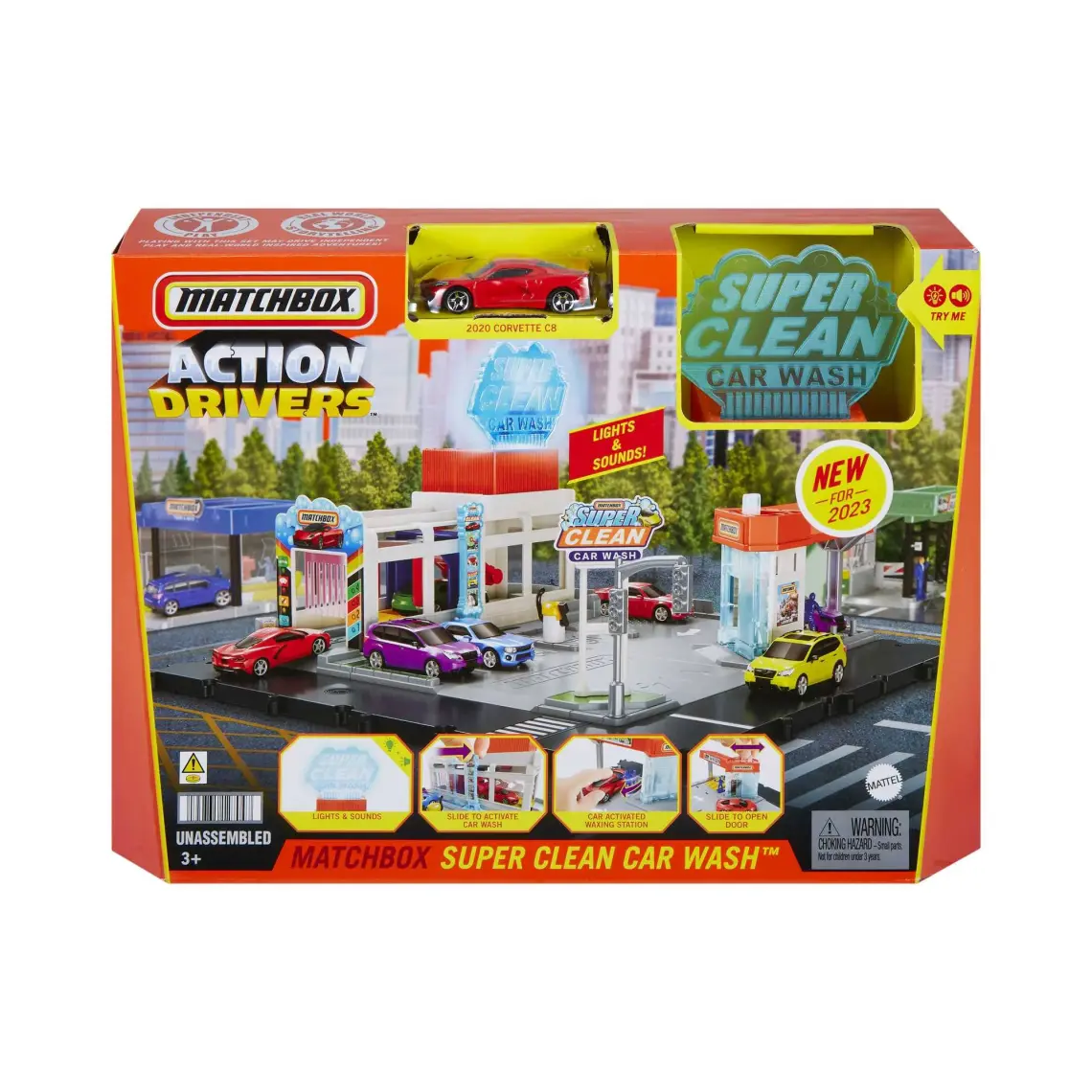Matchbox Aksiyon Sürücüleri Süper Oto Yıkama Oyun Seti, 3 yaş ve üzeri, HNJ54