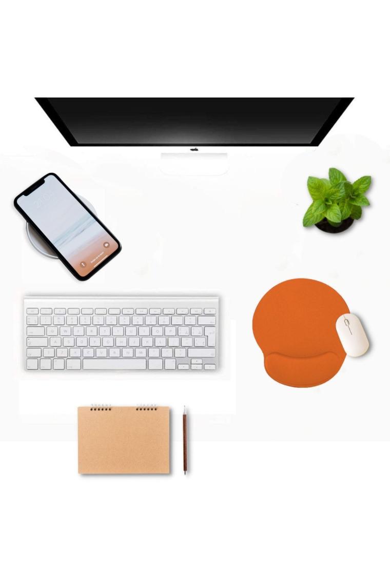 Turuncu Bilek Destekli Ergonomik Kaymaz Taban Mouse Pad