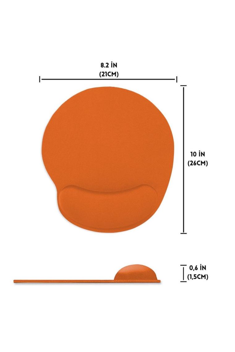 Turuncu Bilek Destekli Ergonomik Kaymaz Taban Mouse Pad