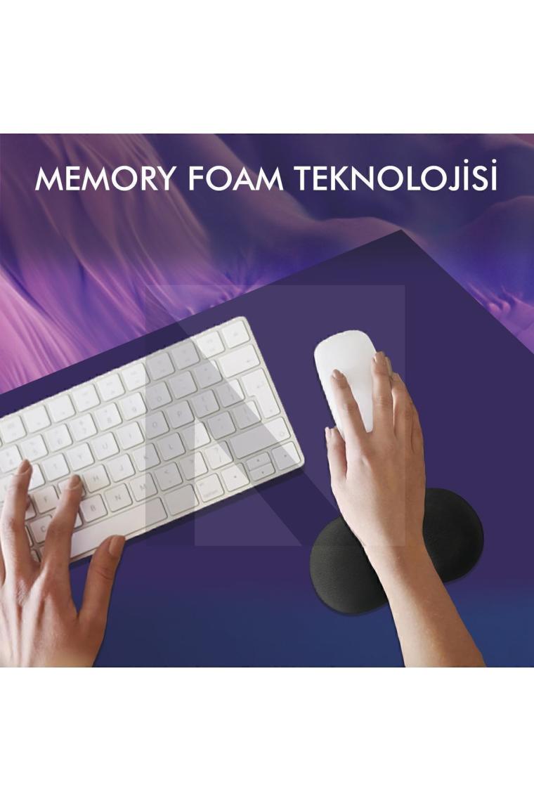 Ergonomik Fare Bilek Desteği, Memory Foam Yumuşak Bilek Destekli Masa Pedi, Bilek Ağrı Giderici Ped