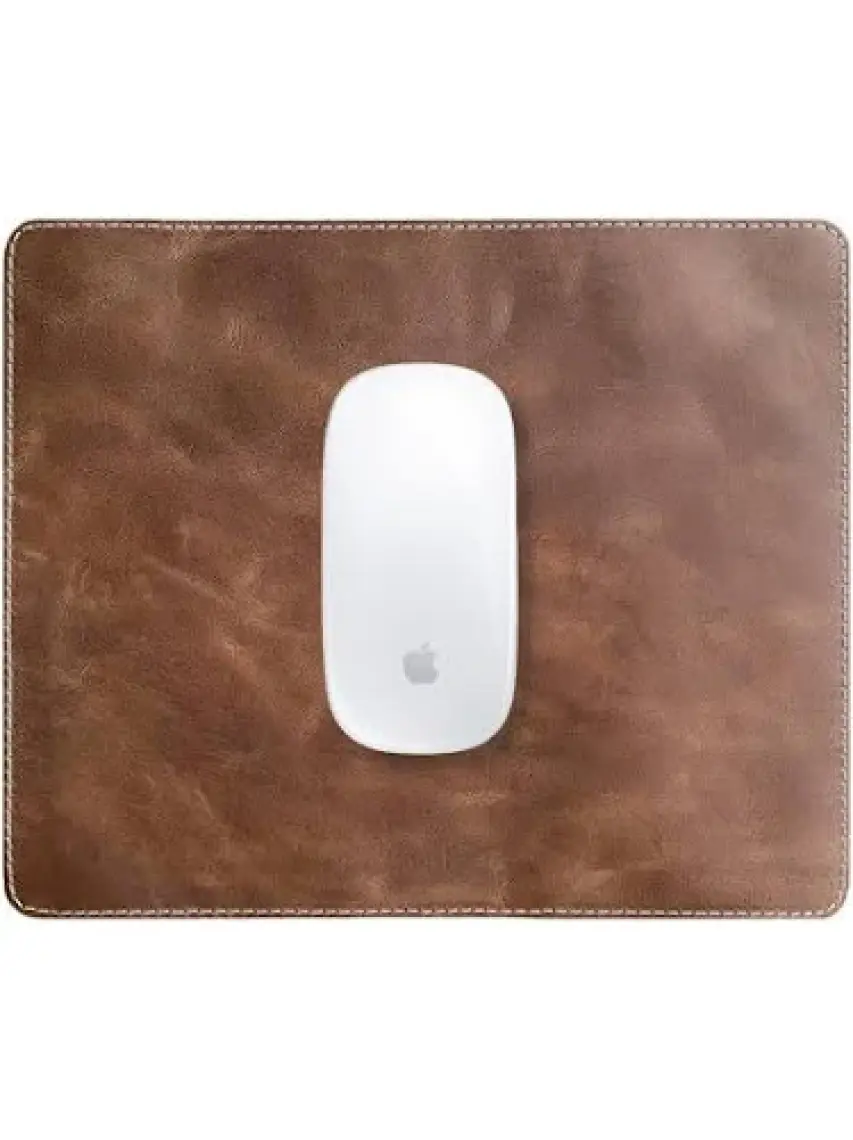 Navada - Luxury Hakiki Deri Kahverengi Mouse Pad