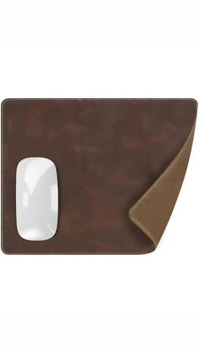 Navada - Luxury Hakiki Deri Kahverengi Mouse Pad