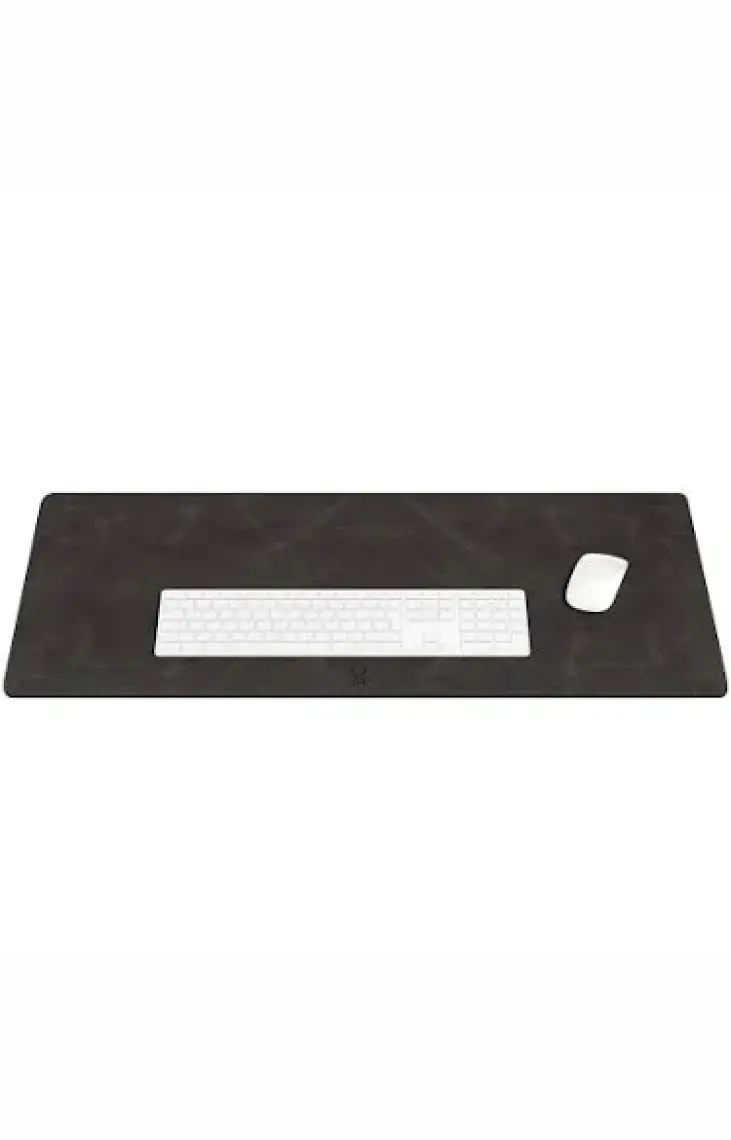 Hobart - Hakiki Deri Kahve Masa Matı | Deri Oyuncu Mouse Pad | Yazı Masası Altlığı 75x35 Cm