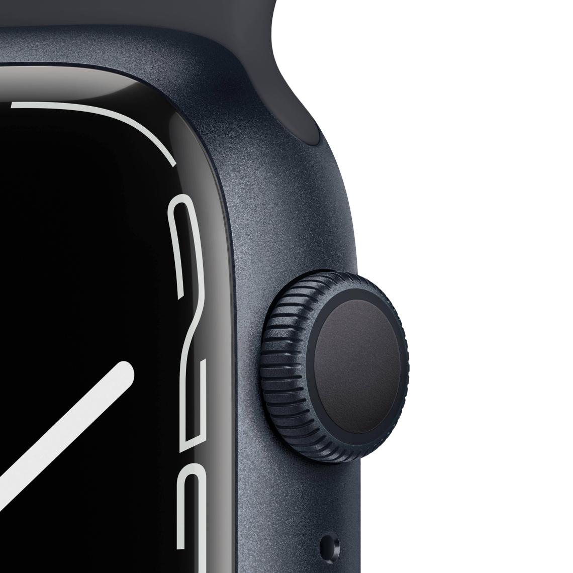 Apple Watch Seri 7 Gps, 45MM Siyah Alüminyum Kasa  ve Siyah Spor Kordon - Regular MKN53TU/A