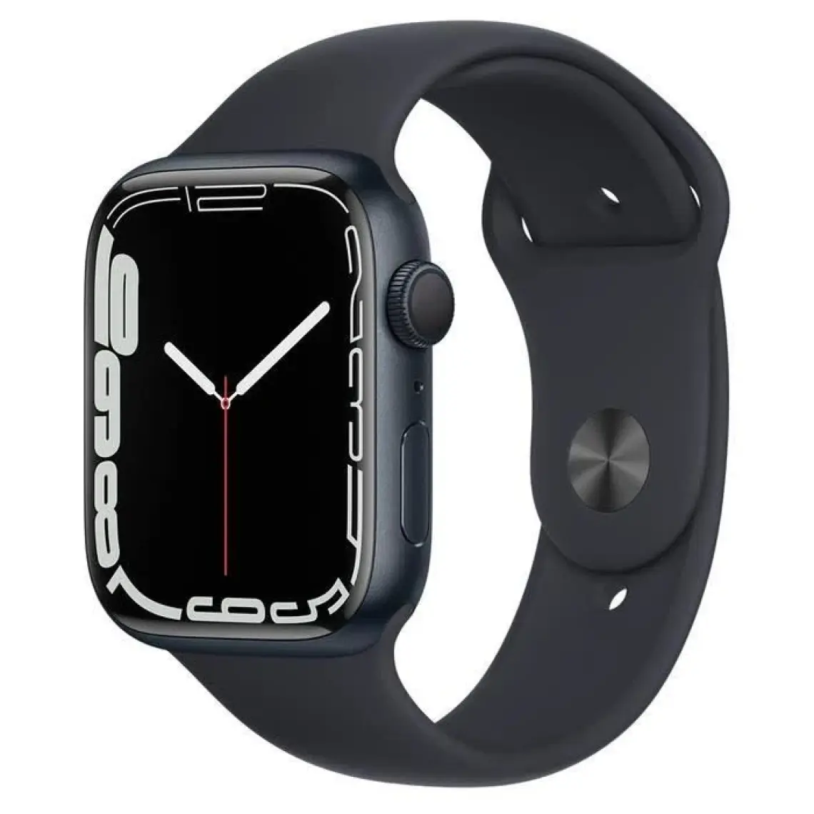 Apple Watch Seri 7 Gps, 45MM Siyah Alüminyum Kasa  ve Siyah Spor Kordon - Regular MKN53TU/A