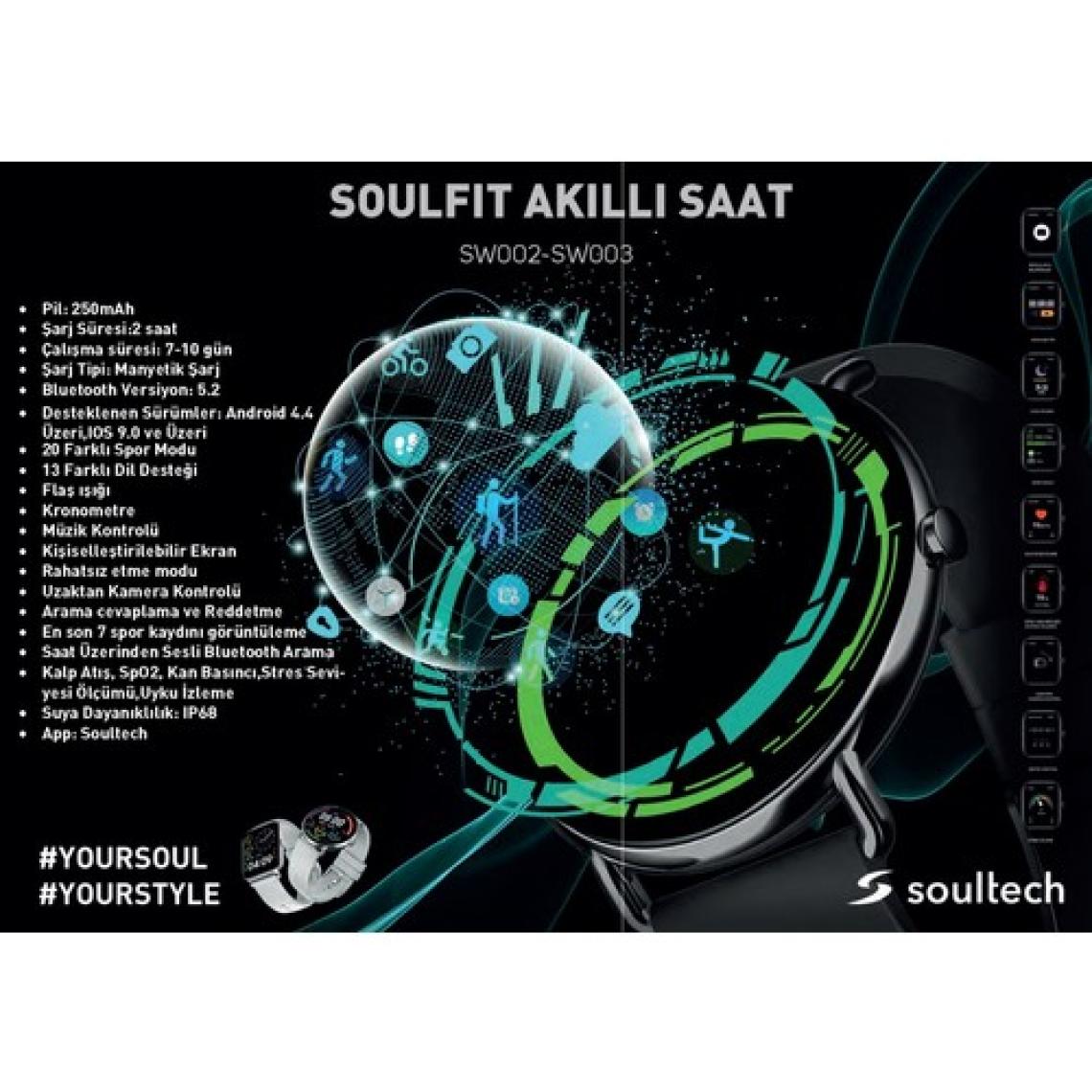 Soultech Soulfit SW002S iOS/Android Siyah Akıllı Saat