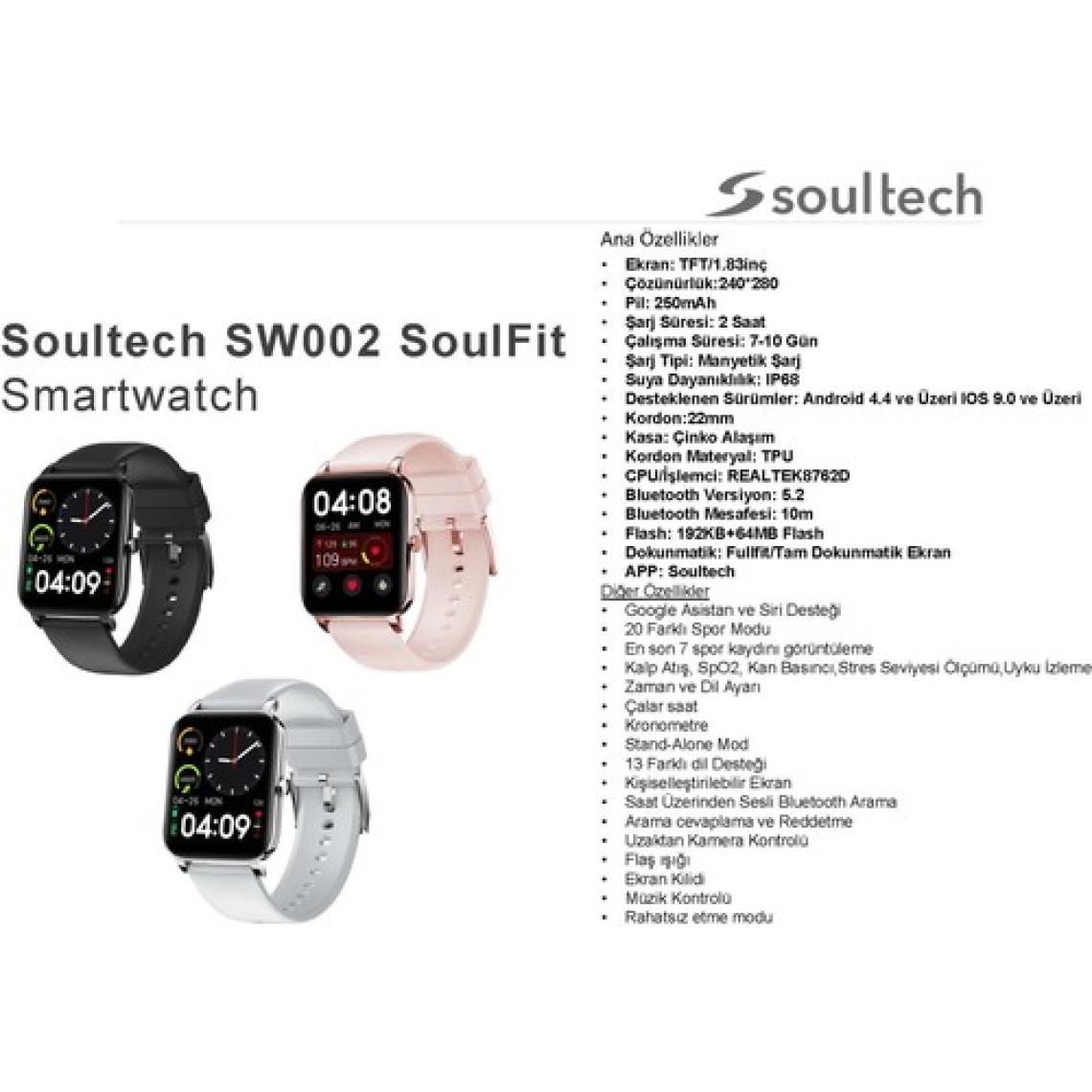 Soultech Soulfit SW002S iOS/Android Siyah Akıllı Saat