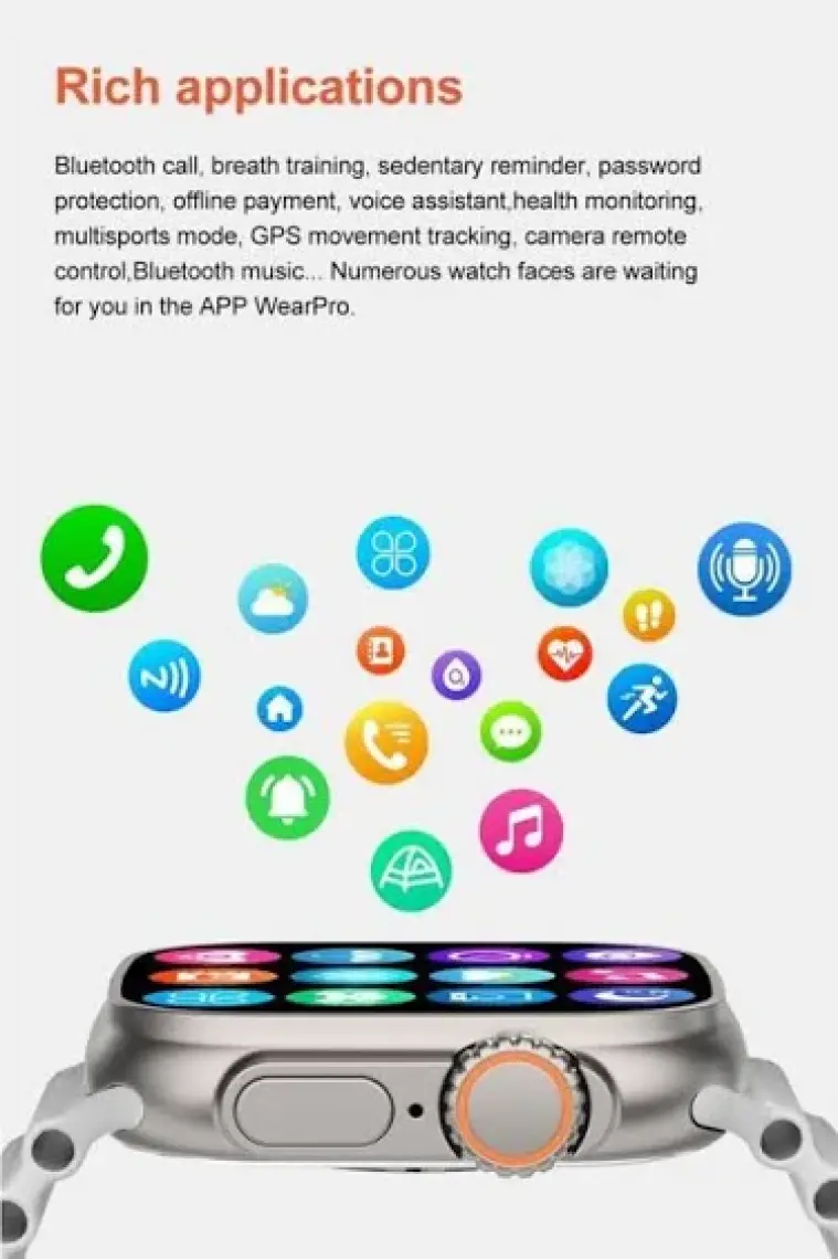 Torima Dt8+ Ultra Plus 49MM 2.1 Inç Hd Ekran GPS Sesli Görüşme BT Destekli Akıllı Saat Gri