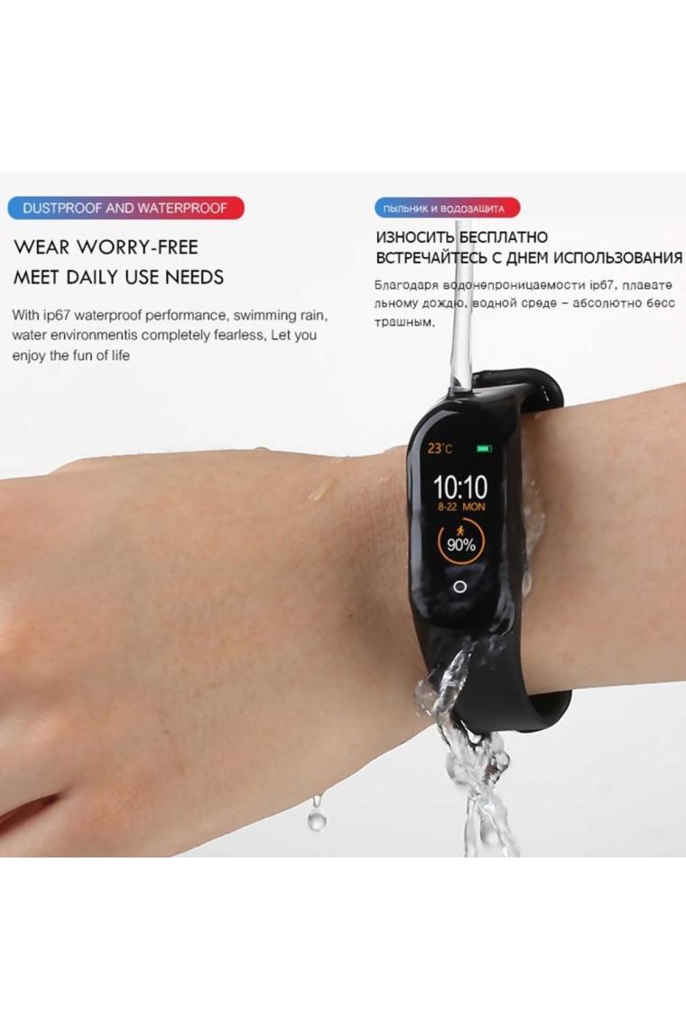 M4 Akıllı Saat Bileklik Kalp Hızı Kan Basıncı Nabız Pedometre Smart Watch