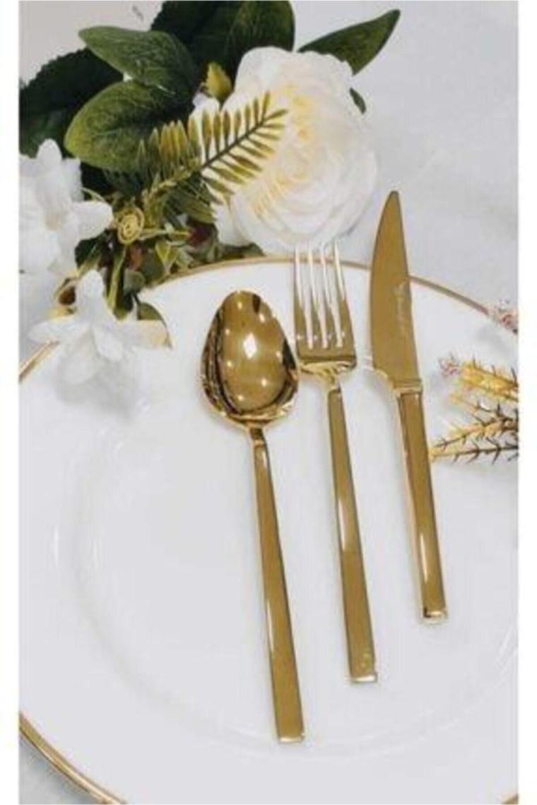 36 Parça Gold Titanyum Çatal Kaşık Seti