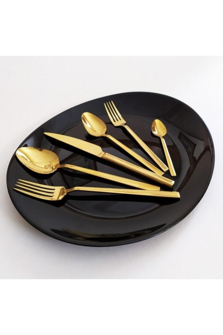 36 Parça Gold Titanyum Çatal Kaşık Seti
