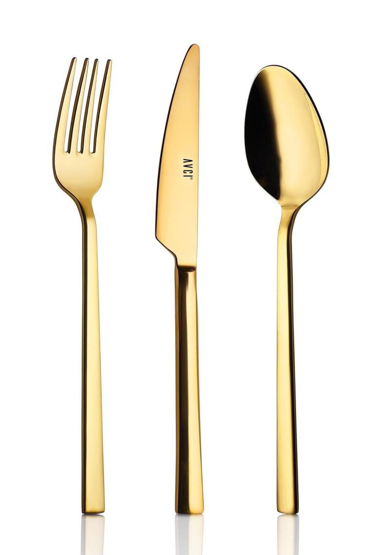 Klas Titanyum Gold 72 Parça Çatal Kaşık Bıçak Takımı 18/10 Paslanmaz Çelik
