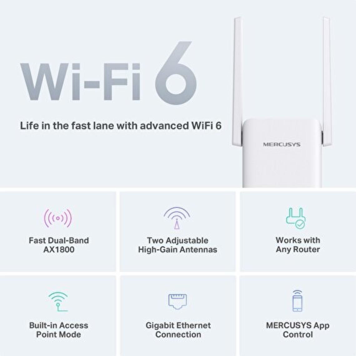 Mercusys ME70X, AX1800 Wi-Fi 6 Menzil Genişletici