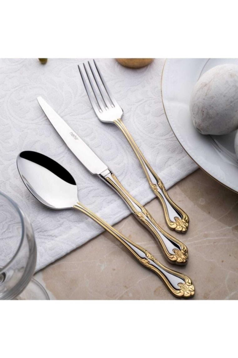 Lalezar Altın 89P Kutulu Çatal Kaşık Bıçak Takımı