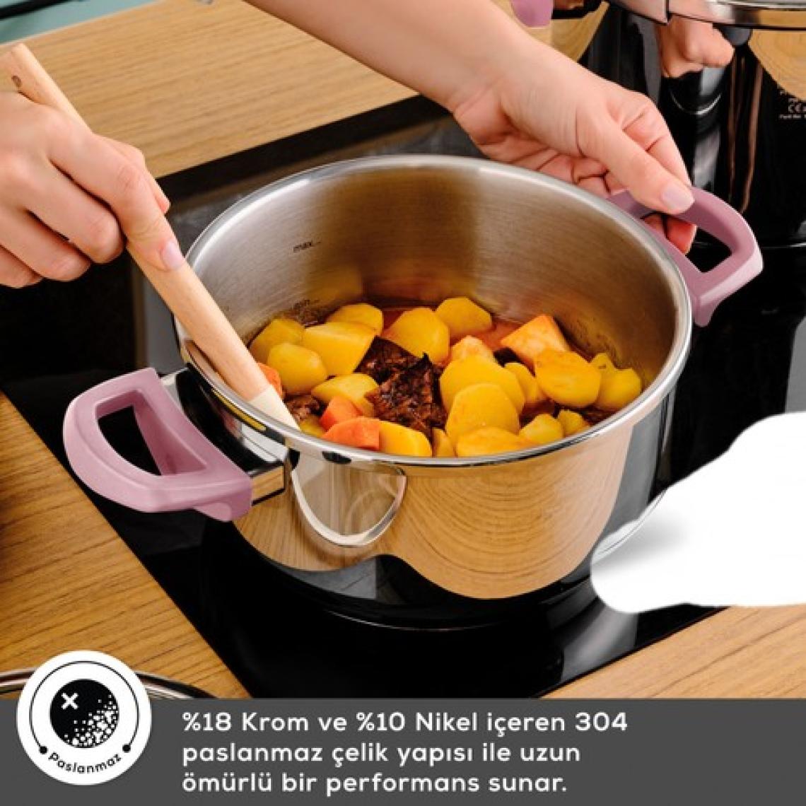 Karaca Perfect Pink Düdüklü Tencere Seti 4+6 Lt