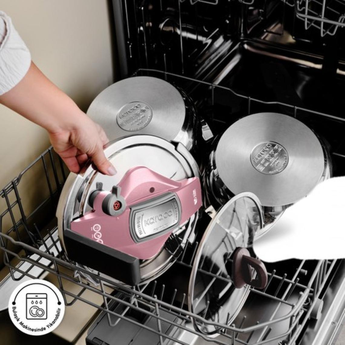 Karaca Perfect Pink Düdüklü Tencere Seti 4+6 Lt