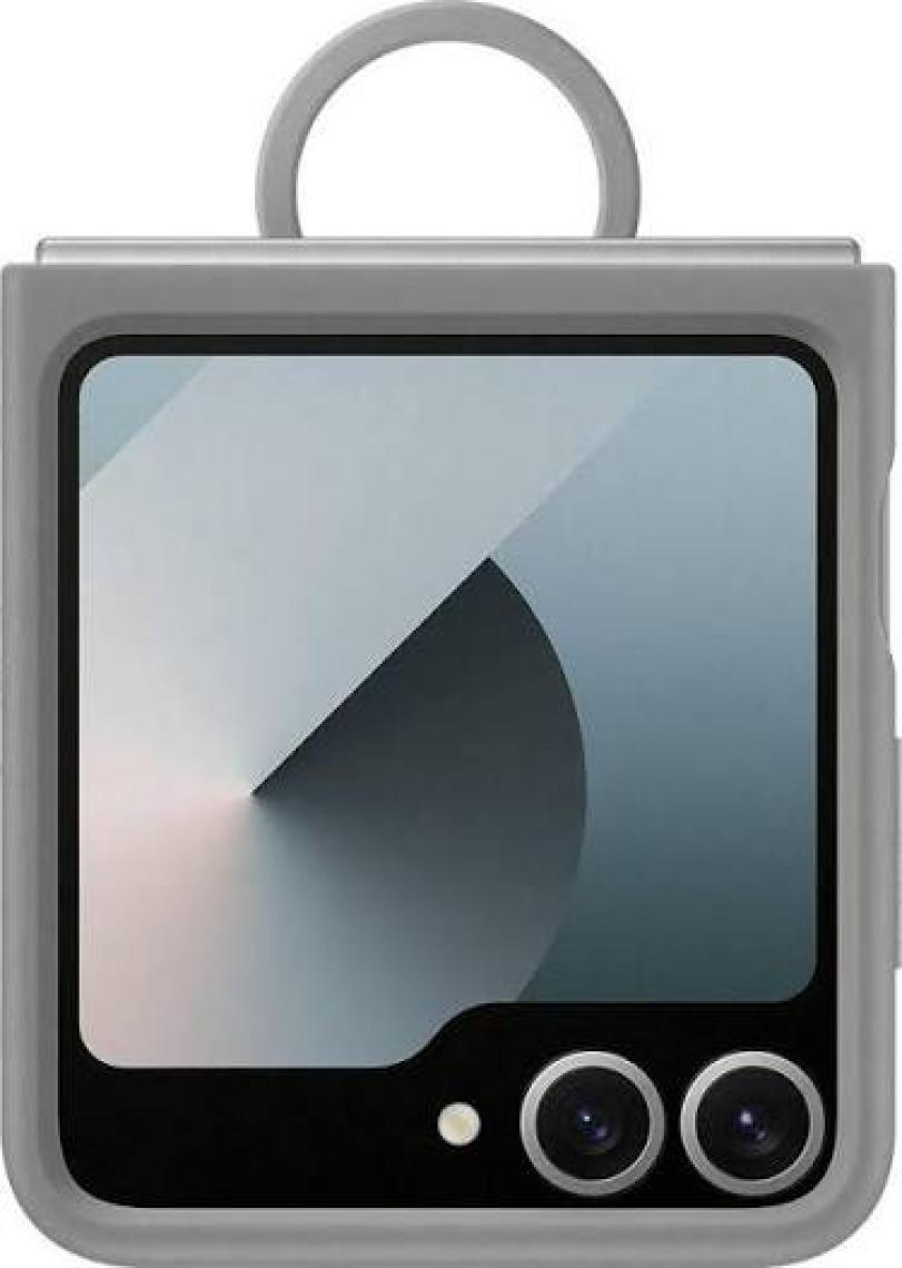 Samsung Galaxy Flip6 Yüzüklü Slikon Kılıf -  Gri