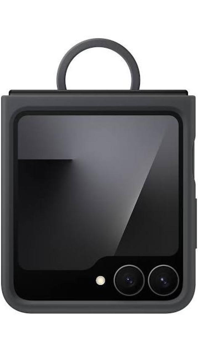 Samsung Galaxy Flip6 Yüzüklü Slikon Kılıf -  Gri