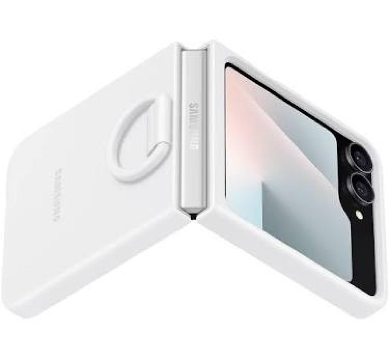 Samsung Galaxy Flip6 Yüzüklü Slikon Kılıf -  Gri