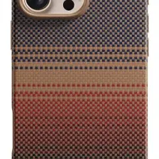 iPhone 16 Pro Telefon Kılıfı Magsafe Uyumlu Aramid Fiber Pitaka Sunset-Moonrise Serisi Kahve