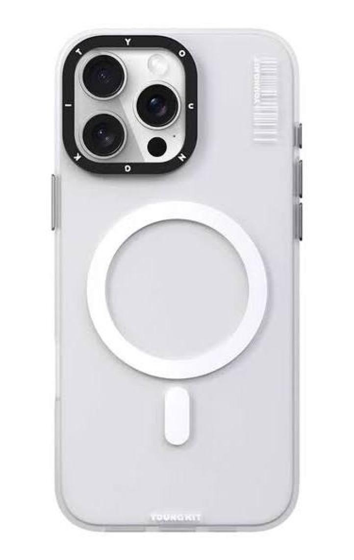 YoungKit Apple iPhone 16 Pro Max Uyumlu Kılıf Magsafe Şarj Özellikli Hidden Sand Serisi Kapak Siyah