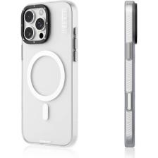 YoungKit Apple iPhone 16 Pro Max Uyumlu Kılıf Magsafe Şarj Özellikli Hidden Sand Serisi Kapak Beyaz