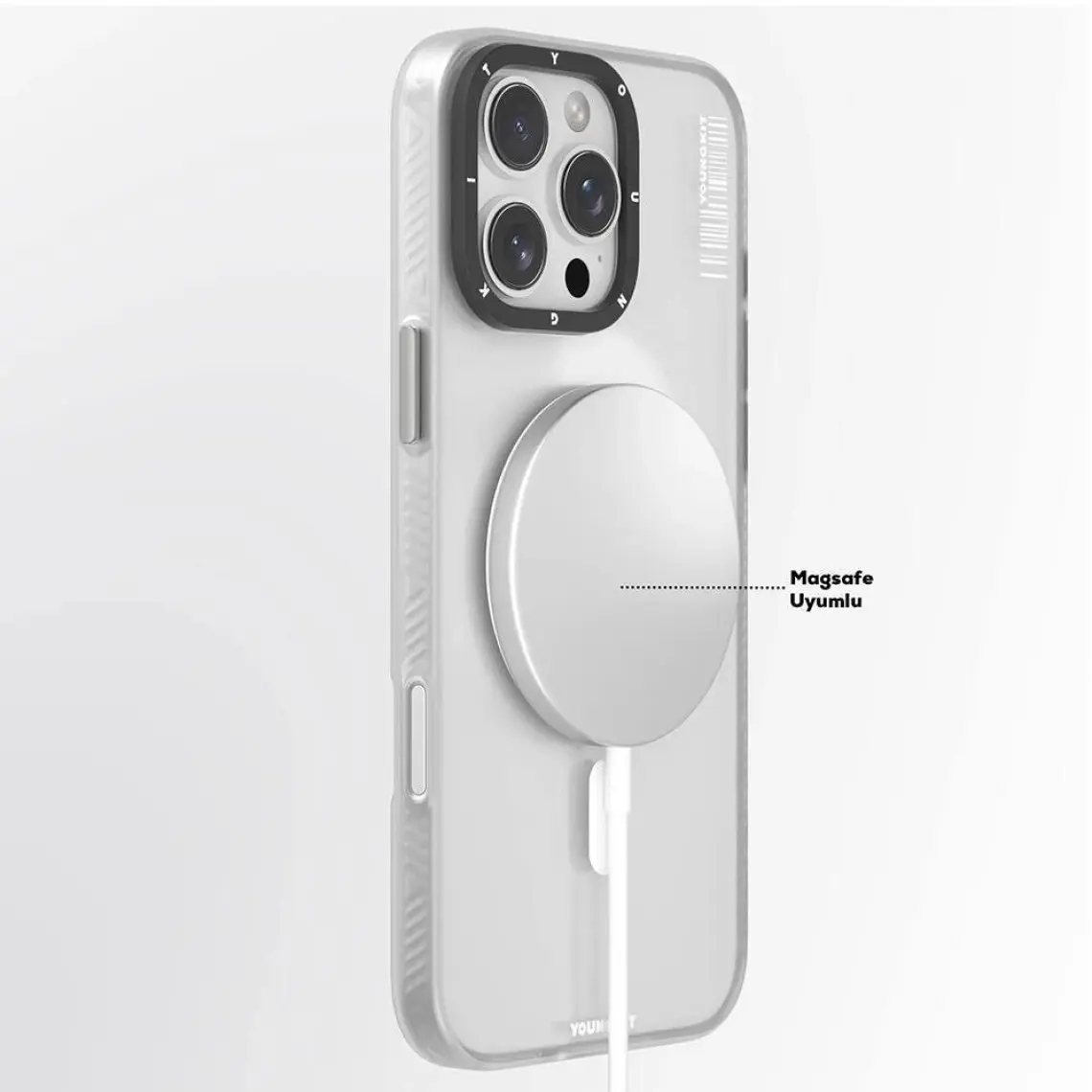 YoungKit iPhone 16 Pro Max Kılıf Magsafe Şarj Özellikli Hidden Sand Serisi Kapak Gold
