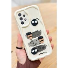 Vip Case Samsung Galaxy A23  Kahve Kurabiye Desenli 3 Boyutlu Şirin Parlak Tasarım Cookie Kılıf