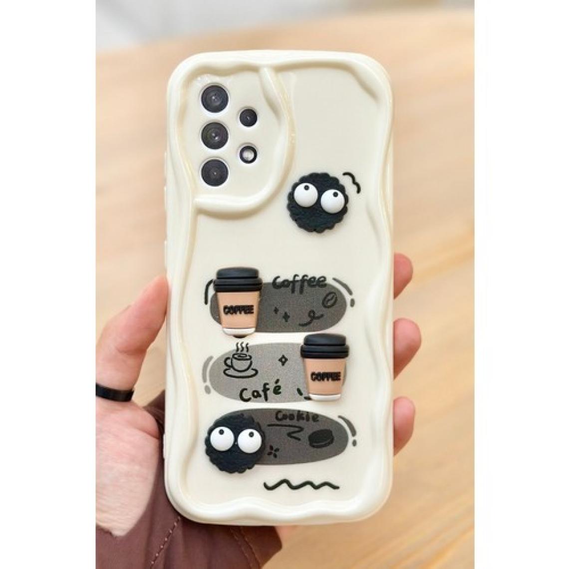 Vip Case Samsung Galaxy A23  Kahve Kurabiye Desenli 3 Boyutlu Şirin Parlak Tasarım Cookie Kılıf