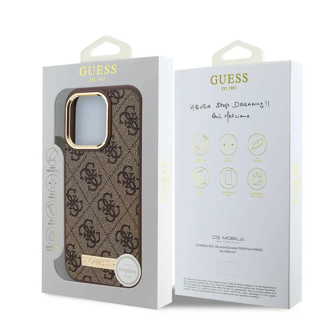 Guess Apple iPhone 16 Pro Max Kılıf Guess Orjinal Lisanslı Magsafe Özellik 4g Desen Pu Metal Klasik Logolu Siyah