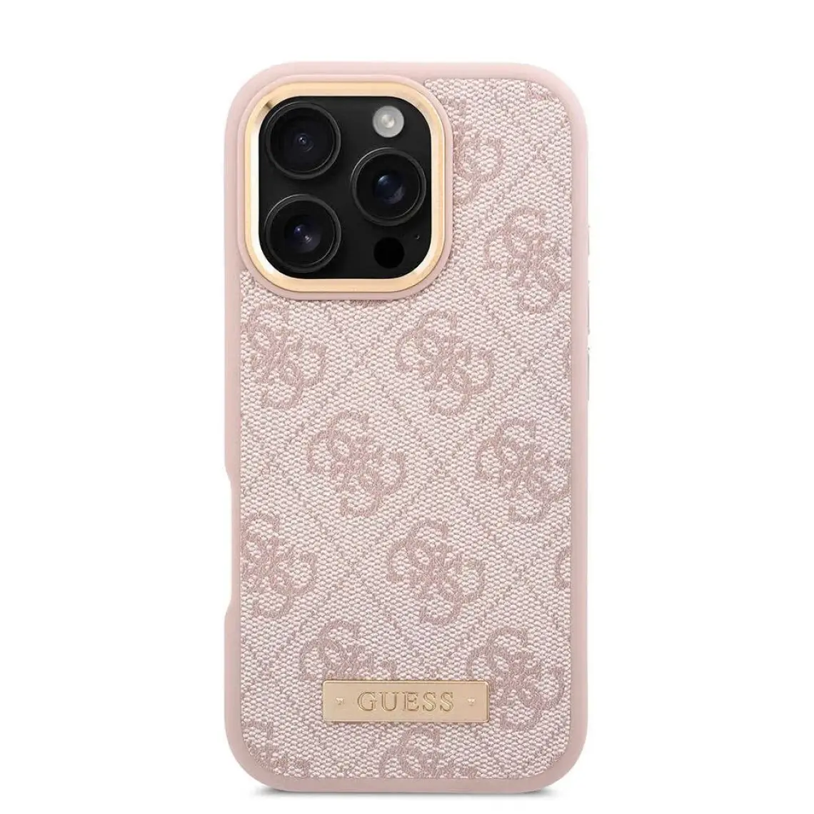 Guess Apple iPhone 16 Pro Max Kılıf Guess Orjinal Lisanslı Magsafe Özellik 4g Desen Pu Metal Klasik Logolu Siyah