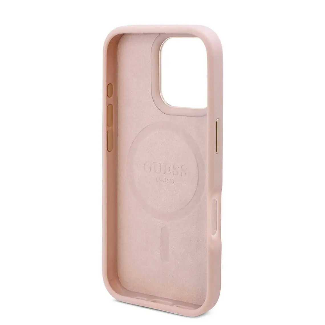 Guess Apple iPhone 16 Pro Max Kılıf Guess Orjinal Lisanslı Magsafe Özellik 4g Desen Pu Metal Klasik Logolu Siyah