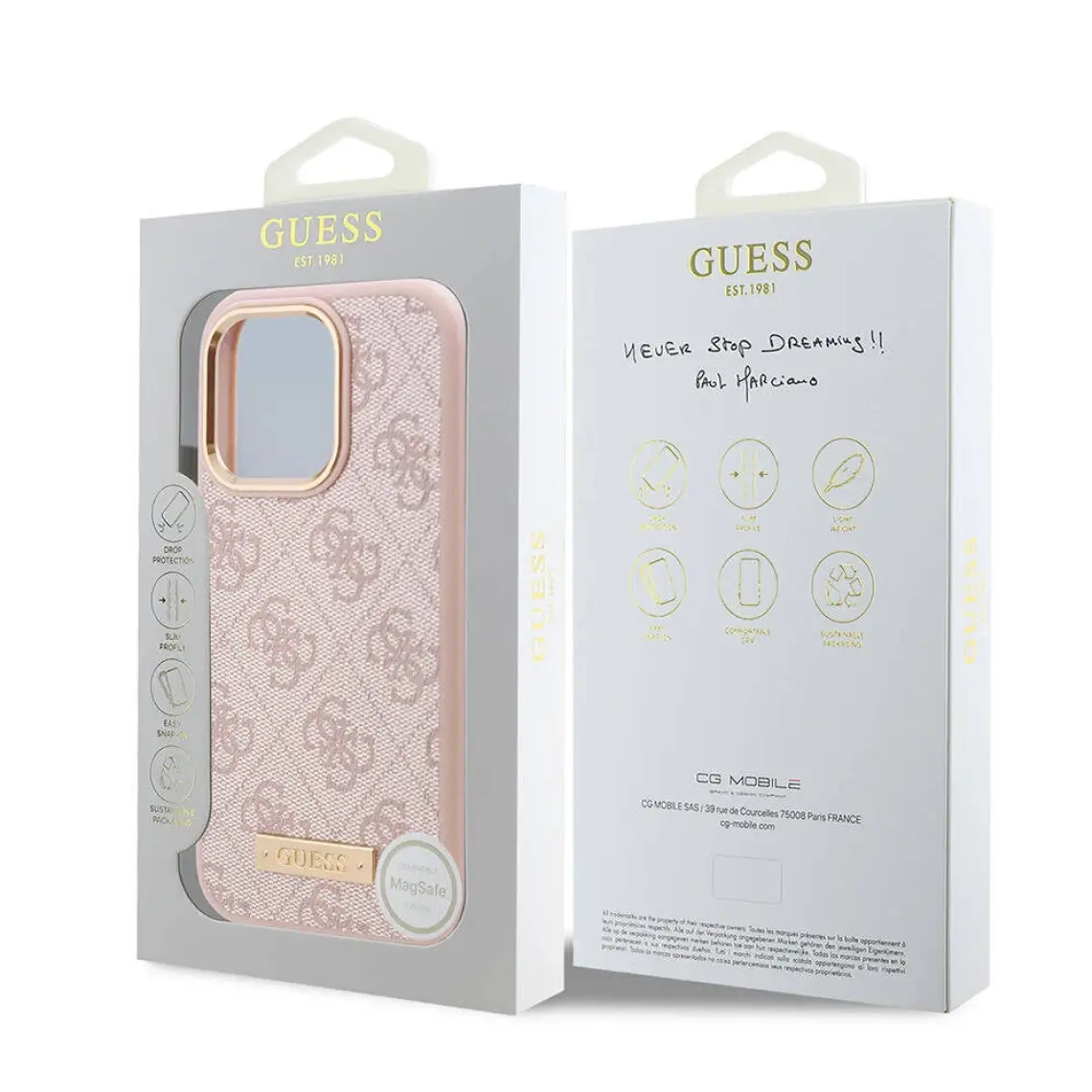 Guess Apple iPhone 16 Pro Max Kılıf Guess Orjinal Lisanslı Magsafe Özellik 4g Desen Pu Metal Klasik Logolu Siyah