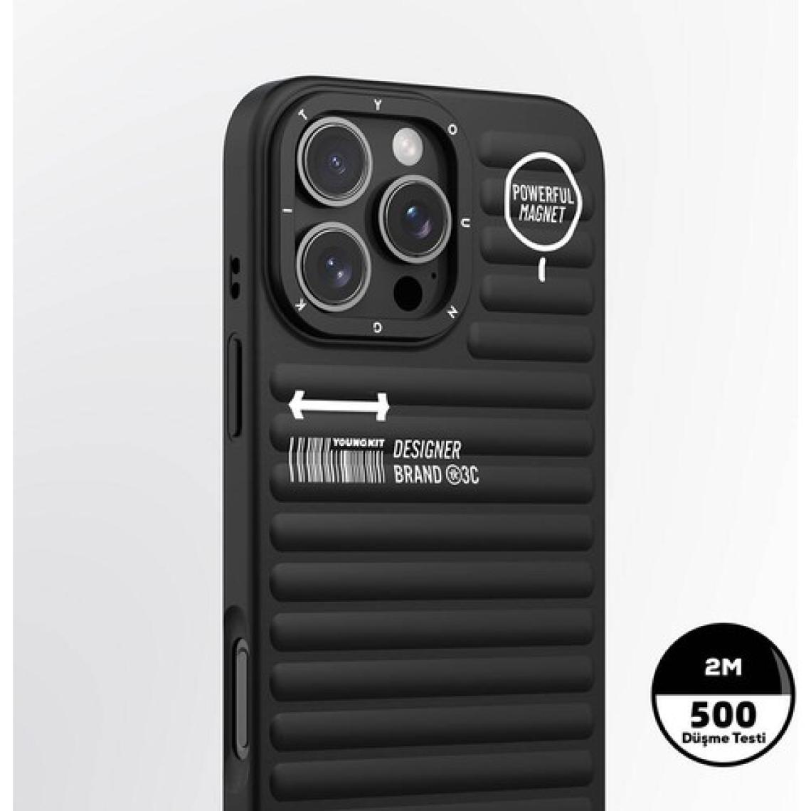 YoungKit iPhone 16 Pro Max Magsafe Şarj Özellikli Kılıf Mat Renkli Tasarım Youngkit Original Serisi Siyah
