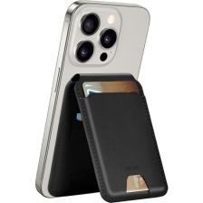 Wiwu Findmy Özellikli Magnetik Standlı Kartlık MW-005 Qi Kablosuz Şarj Uyumlu Mag Wallet Siyah