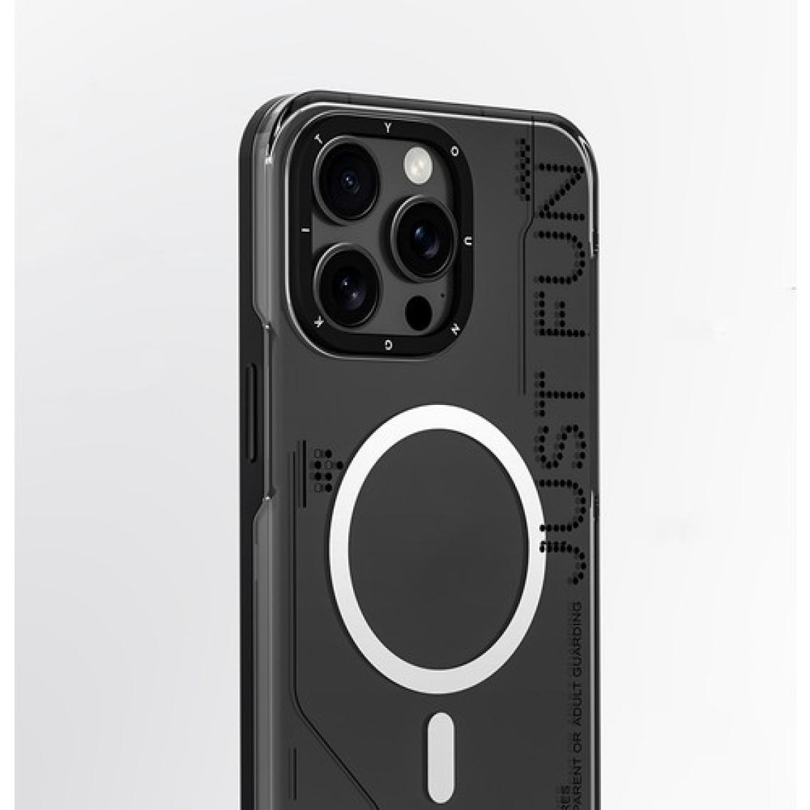 YoungKit iPhone 16 Pro Max Uyumlu Kılıf Magsafe Şarj Özellikli Çıkarılabilir Arka Yüzey Mecha Siyah