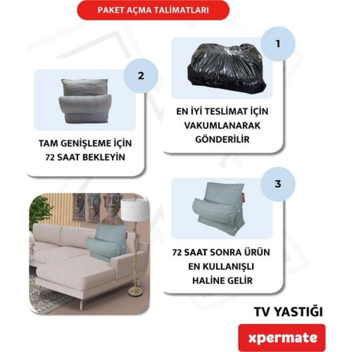 Xpermate Tv Yastığı Boyun Bel ve Sırt Destekli Yastık Ameliyat Sonrası Yastık Hasta Yastığı Gri