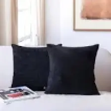 Hamur Iskandinav Bohem 2 Li Teddy Puffy Kırlent Kılıfı Siyah