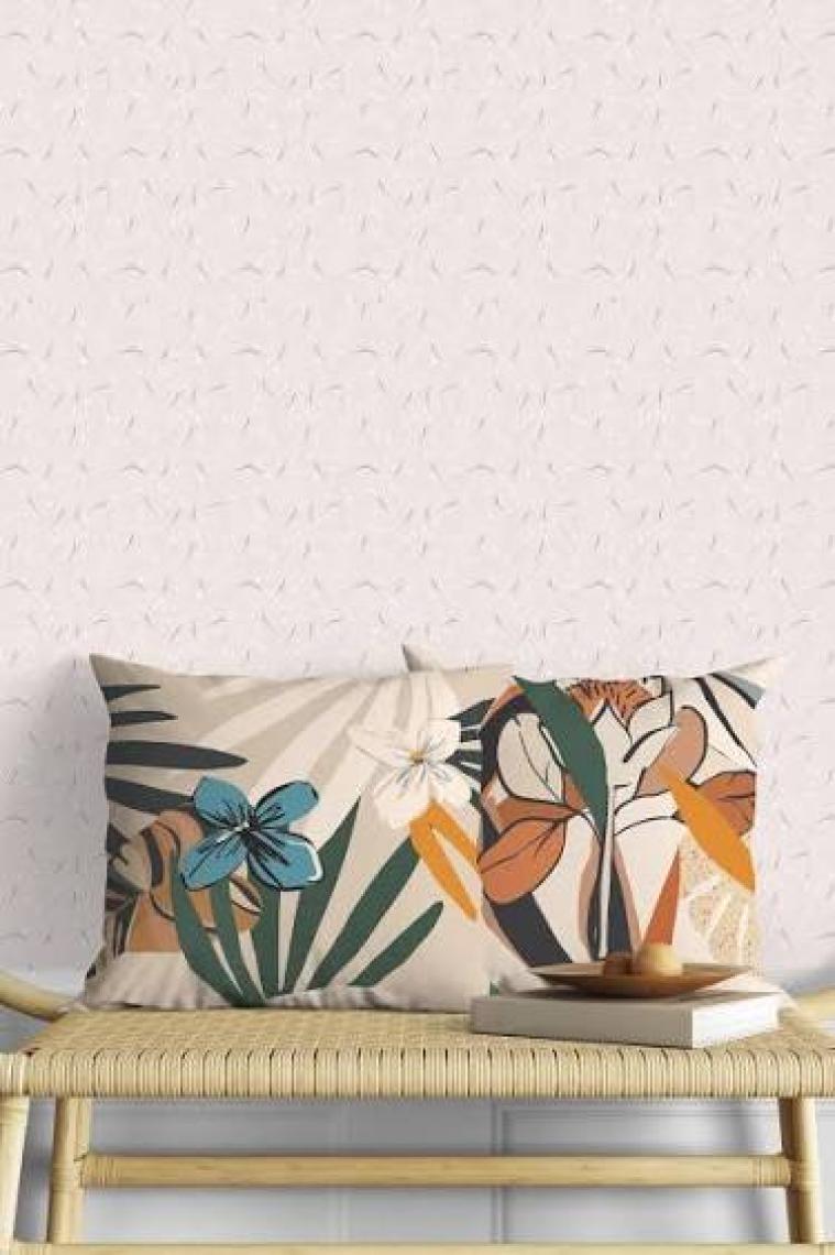 Fecra Hibisküs Desenli Kırlent Kılıfı 43*43 2'li