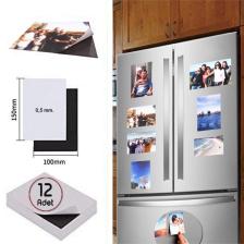 12 Adet 10 X 15 Cm Yapışkanlı Mıknatıs Tabaka Fotoğraf Magneti 0,5 Mm