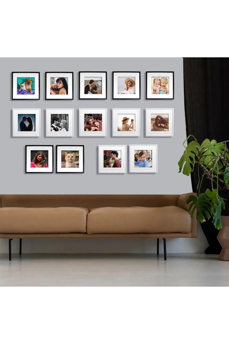 Nobbystar Yapışkanlı Sök-tak Paspartulu Siyah 21x21cm Kare Fotoğraf Çerçevesi - 3'lü Paket