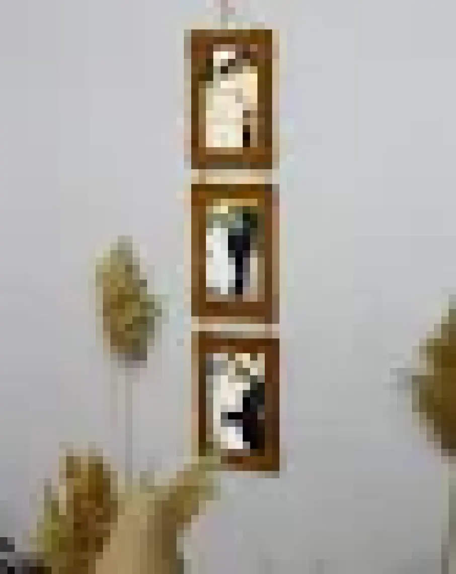 Hanem Grup Ahşap 3'lü 10X15 cm Ipli Fotoğraf Askılı Dikey