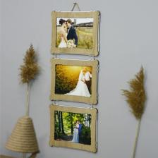 Hanem Grup Ahşap 3'lü 15X21 cm Ipli Fotoğraf Askılı Yatay
