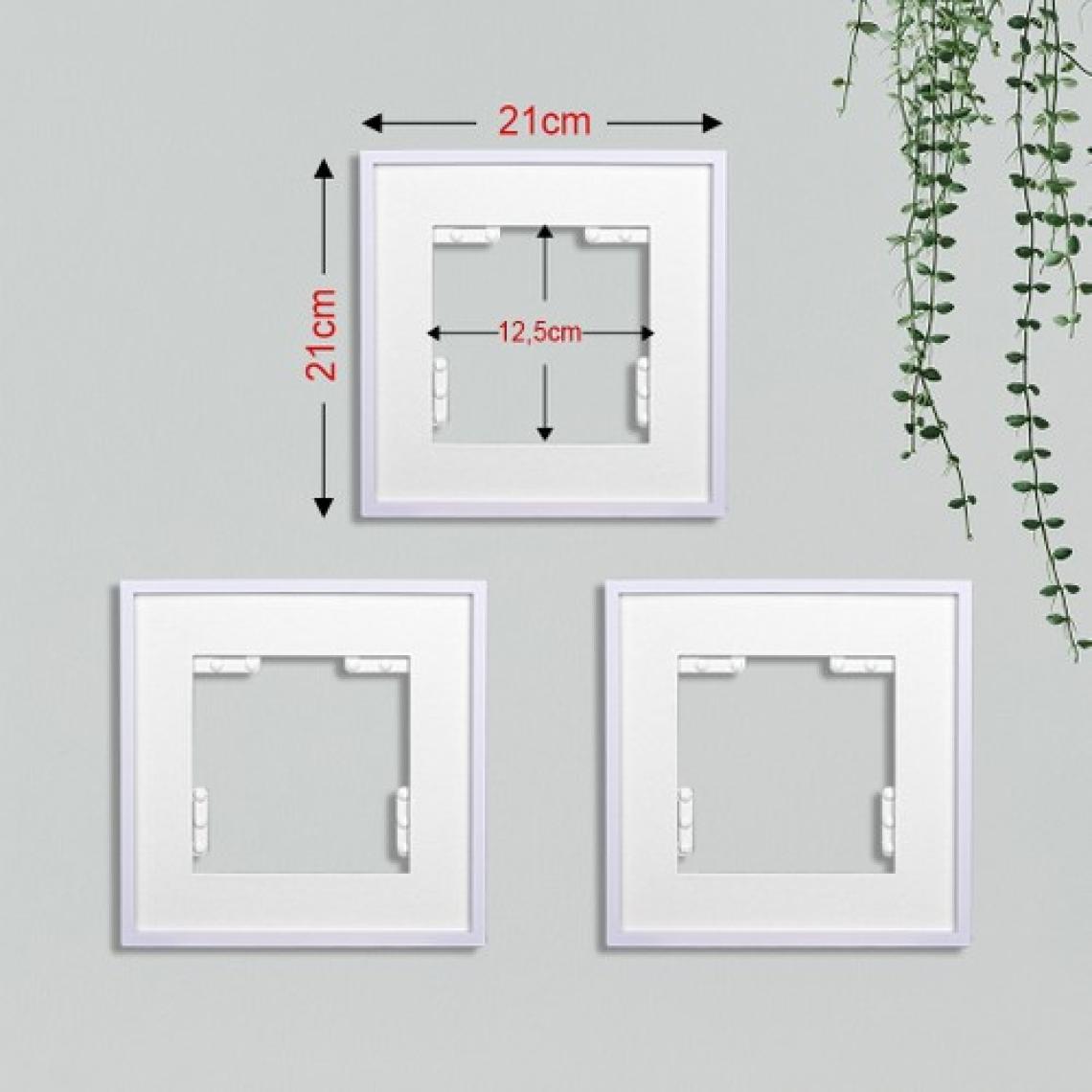 Nobbystar Yapışkanlı Sök-tak Paspartulu Beyaz 21x21cm Kare Fotoğraf Çerçevesi - 3'lü Paket