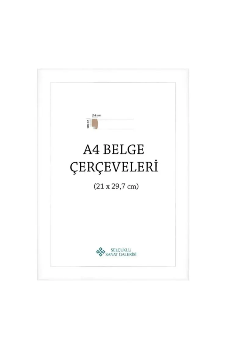 A4 Çerçeve   22mm(Renk:Beyaz)