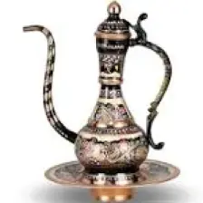Gül Çiçek Boyalı Küçük Dekoratif Bakır ibrik