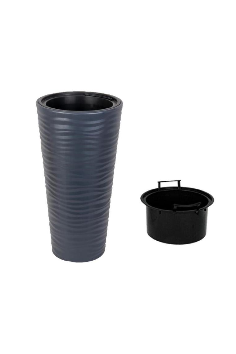 Antrasit Kumsal Vazo Dekoratif Uzun Saksı 5.5 Lt 30*57cm