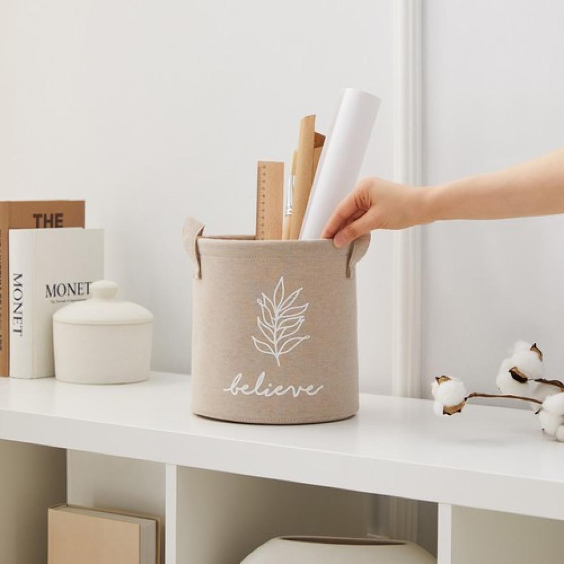 Ocean Home Textile 2'li Set Bej Dolap İçi Çamaşır Çocuk Odası Oyuncak Düzenleyici Katlanır Saklama Sepeti Organizer