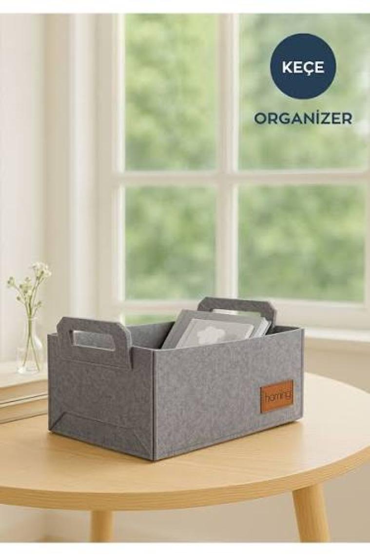 Homing Çok Amaçlı Keçe Organizer Sepet 30 cm x 20 cm 15 cm