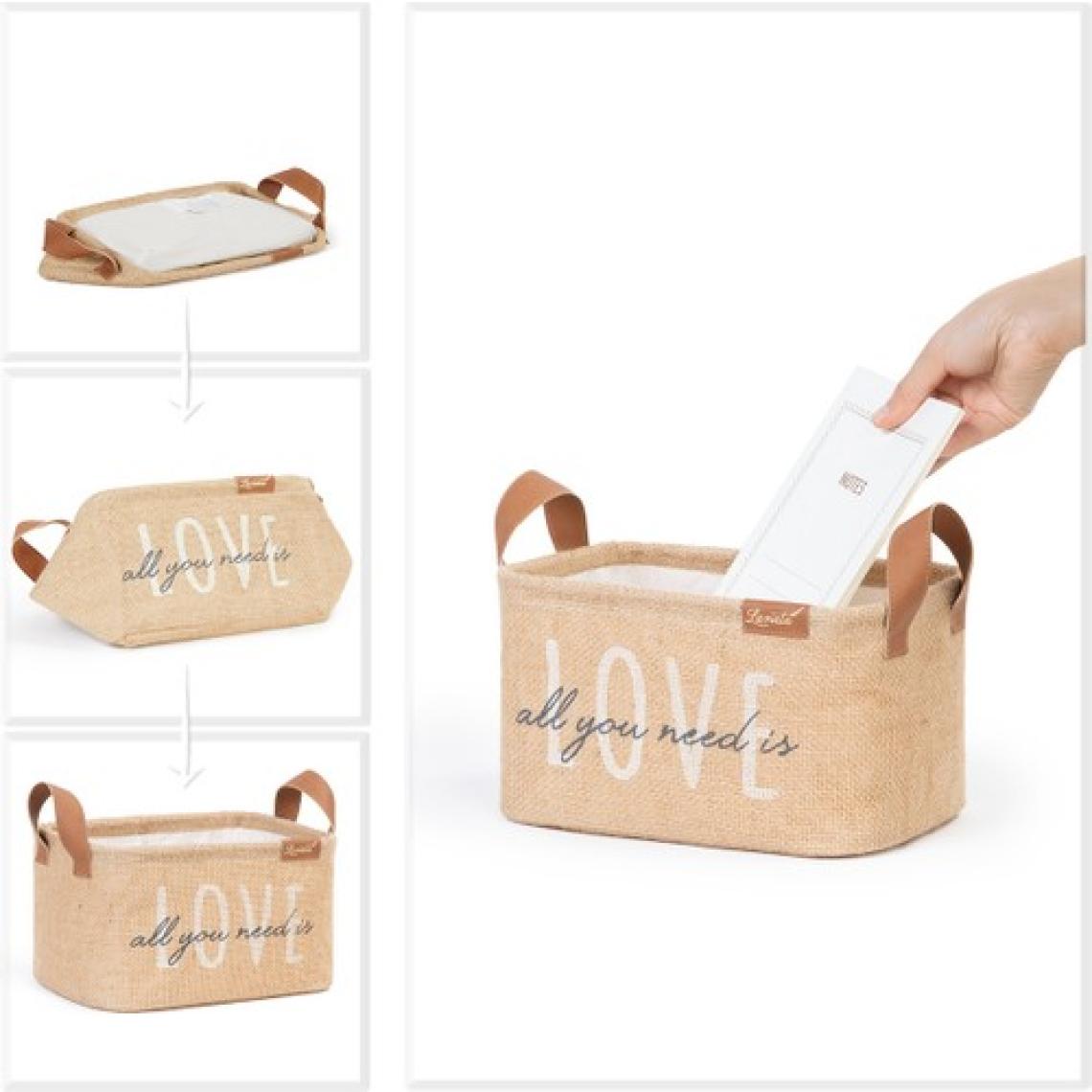 Ocean Home Textile Jüt Dolap İçi Çamaşır Çocuk Odası Oyuncak Düzenleyici Katlanır Saklama Sepeti Organizer 24x17x14 cm